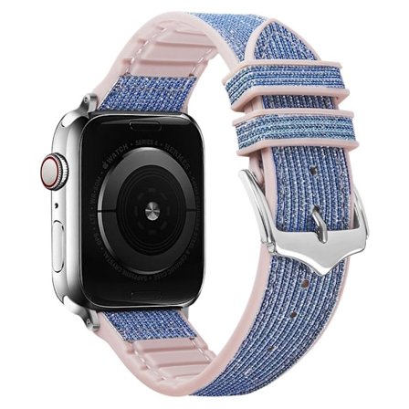 Apple Watch (45 mm) klockarmband i glänsande glittersilikon - Baby Blå
