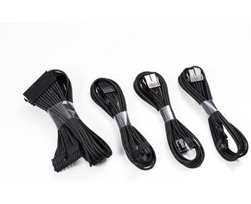 Phanteks Extension Cable Combo Black - Fyra förlängningar för att underlätta kabeldragning i ditt chassi