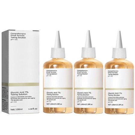3 st Glycolic Acid 7% Ansiktspeeling Professionell Lösning Aminosyra