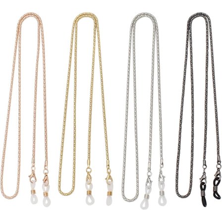 (4 st) Glasögonkedja, Elegant solglasögonkedja, Silver Rose Gold No