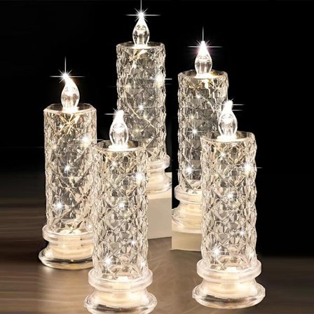 Rose Shadow LED Flamfria Ljus, 5-pack Romantiska Batteridrivna Ljus LED-pelarljus för Alla Hjärtans Dag, Jubileum, Bröllop, Juldekorationer