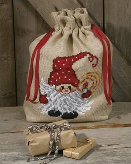 Stickpackung Weihnachtsgeschenkesack Weihnachtswichtel mit Licht - Permin