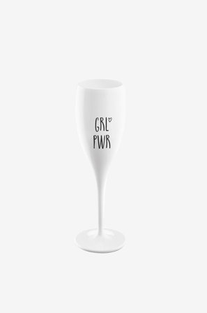 Koziol - Champagneglas Med Print 6-pak CHEERS 100ml - Hvid - Vinglas - Fra Homeroom