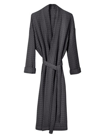 Big Waffle Bathrobe Grey The Organic Company
