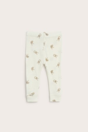 Kappahl | Mönstrade leggings i merinoull | Ljusbeige