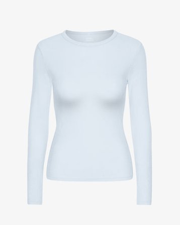 Women Organic Rib LS T-Shirt - Polar Blue