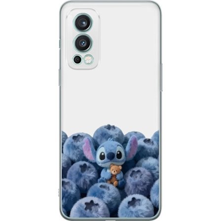 Kompatibelt Mobildeksel til OnePlus OnePlus Nord 2 5G Søt blå karakter blant blåbær med bamse i mykt og lekent illustrasjon
