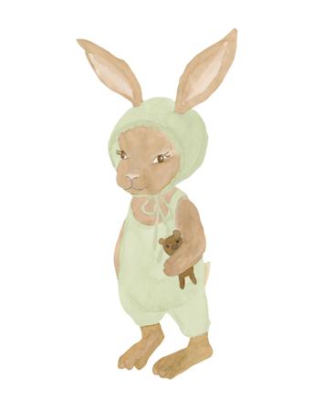 Baby Rabbit Green Home Kids Decor Wall Stickers Animals Grøn That's Mine