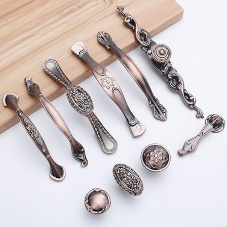 Sæt med 5 håndtag (Kongju lilla, antik rød) vintage skabshan