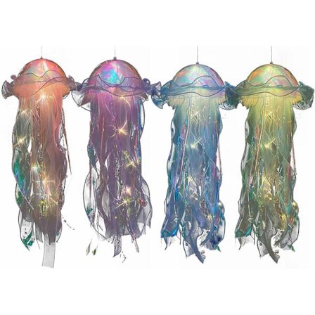 4 st Jellyfish formad lampa Kreativ Jellyfish Krona Led Fantasy Jellyfish Lampa Lysande Jellyfish Hängande Lampa Rum Decor