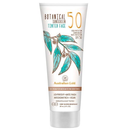 Australian Gold Botanical Tinted Medium-Tan SPF 50 88 ml, Skincare, Solcreme, Solcreme Til Ansigtet