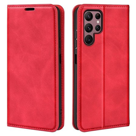 Samsung Galaxy S23 Ultra Fodral Flip Skin Touch Röd