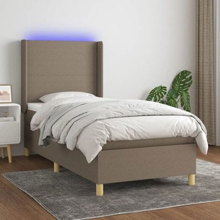 Maison Exclusive - Ribbotten för säng med madrass och LED Taupe 80x200cm Tyg