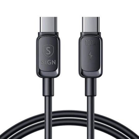 SiGN USB-C till USB-C Kabel 100W, 3m - Svart