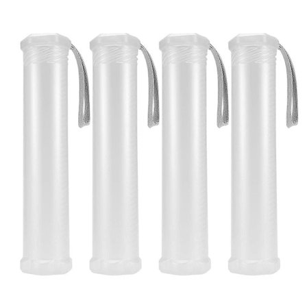 4-pakning Utdragbare Plast Penselfodral, Klar Lang Penselholder Tube, Oppbevaring Pennbeholder