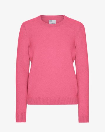 Women Classic Merino Wool Crew - Bubblegum Pink