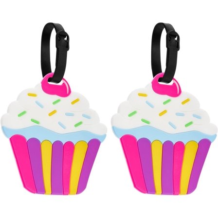 Bagagemærker 2-pak, Bagagemærker Kuffert ID-mærker Visitkortholder/Rejse-ID Bagagemærke (Kage)