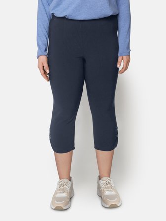 Ciso - Bengalin Bukser 3/4 - Knap Detalje - Navy