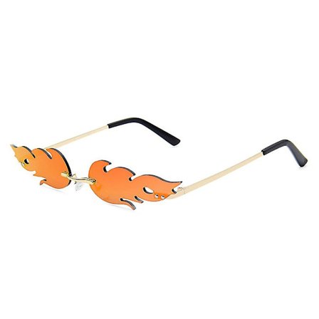 Solbriller Rimless-kvinde Wave Fire Shape Briller Til Fest