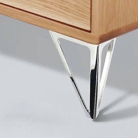 Sæt med 4 udskiftningsben i metal til møbler 15 cm sorte gør-det-selv bordben møbelben stoleben sengemøbler sofa andet (sølv)[CO]