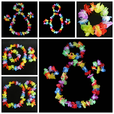 4 st/ set Hawaiian Tropical Hula Luau Grass Dance Head Neck Wri
