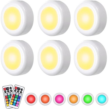 6 st trådlösa LED-lampor under skåp med batteridrift