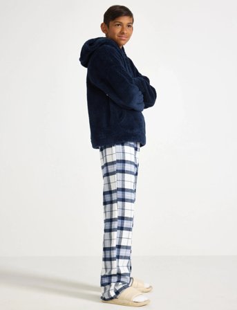 Lindex Trousers Pyjama Flannel - Blue - 128