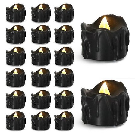 12 svarta kreativa droppformade elektroniska ljus Halloween Jul värmeljus LED-ljus - sheng