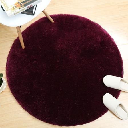 Halkfri rund badmatta plysch badrumsmatta Khaki 50cm diameter round