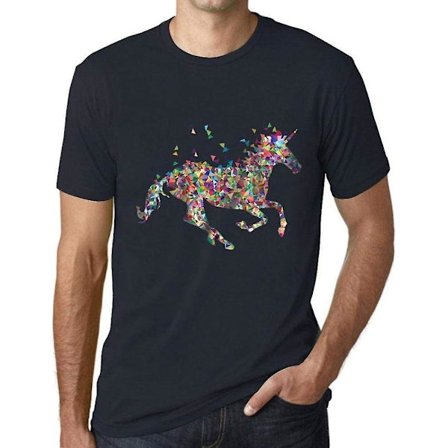 Grafisk T-shirt til Mænd Flerfarvet Enhjørning Miljøvenlig Limited Edition Kortærmet T-shirt Vintage Fødselsdagsgave Nyhed