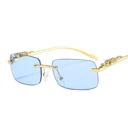 Solglasögon För Män Leopard Puma Guld Skalm Hip Hop Blue One Size