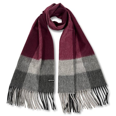 Aurora | Szalik z wełny w fioletowe i szare paski dla mężczyzn - Szaliki zimowe