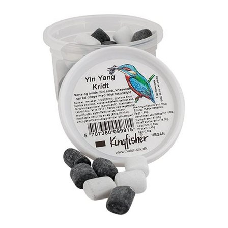 Kingfisher Coala's Naturprodukter Yin Yang kridt 75 g, Helse & Madvarer, Snacks, Lakrids & Vingummi