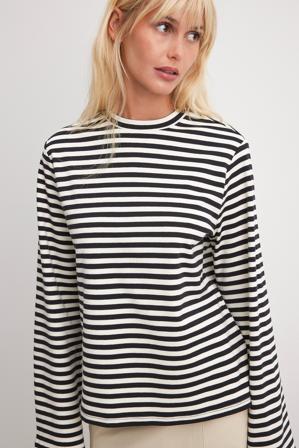 De Gurnels x NA-KD Haut décontracté à manches longues - Tops manches longues - Stripe - XX-Small