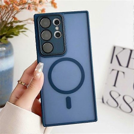 Magneettikotelo Samsung Galaxy S25 Ultralle, jossa linssisuojakalvo, ihomainen TPU + PC-puhelimen takakuori