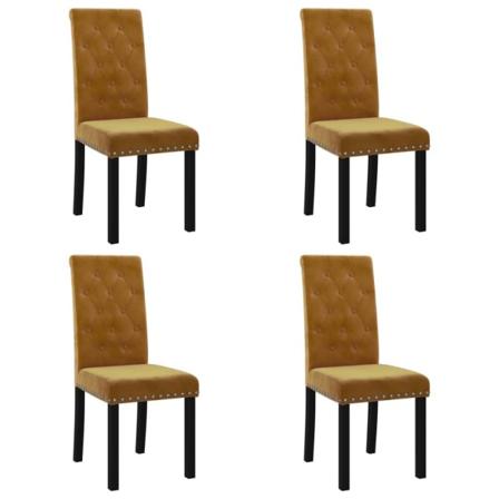 Vidaxl Matstolar 4 St Brun Sammet Brun
