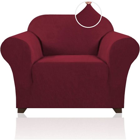 1 st (1 sits-stol, vin) hög stretch-överdrag för 1 sits-kudde
