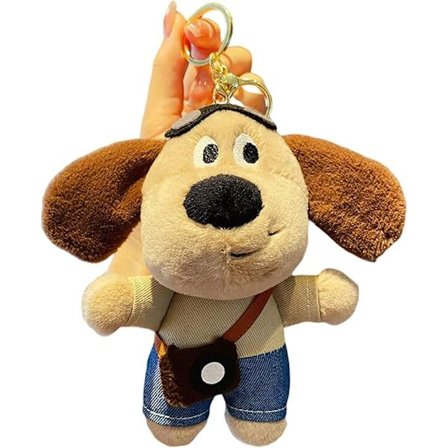 Mjuk söt Kawaii hund nyckel ryggsäck väska plånbok bil nyckelring hänge nyckelring för presenter, brun