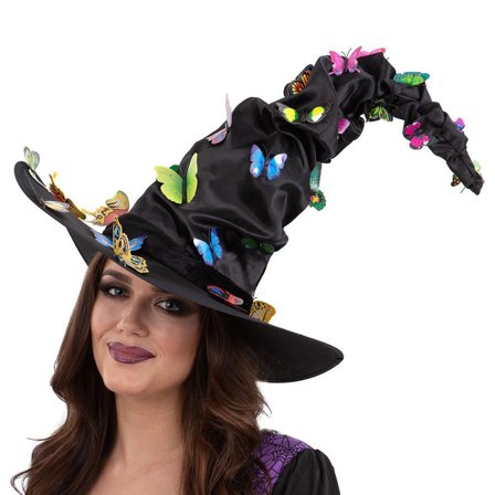 Svart Häxhatt med Fjärilar