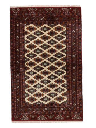 Turkaman Rug 138X216 Black/Orange Wool, Persia