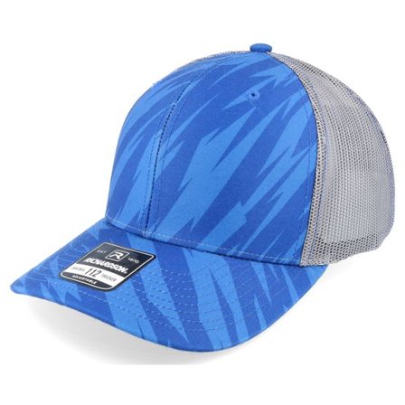 Richardson - Blå trucker Keps - 112p Streak Royal Camo/Charcoal Trucker @ Hatstore
