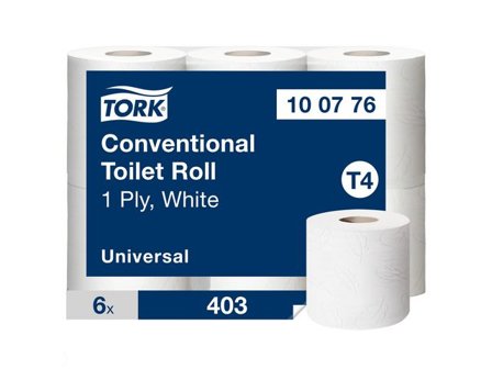 TORK Toalettpapper T4 Universal 1-lag 6/fp - Lyreco - Städ och hygien - Toalettpapper och torkpapper - Toalettpapper - rulle