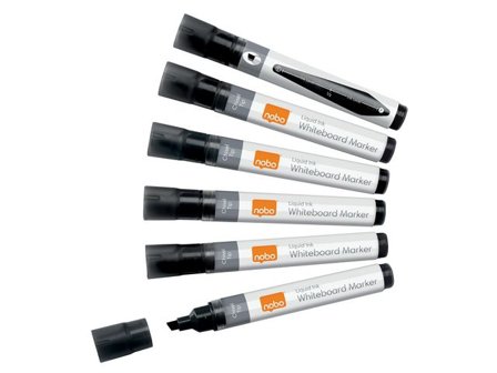 NOBO Whiteboardpenna Liquid sned svart 10/fp - Lyreco - Kontorsmaterial - Pennor - Whiteboardpennor - Skuren spets