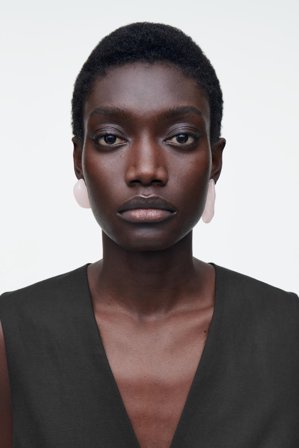 COS Women's Mismatched Pebble Earrings in Pink