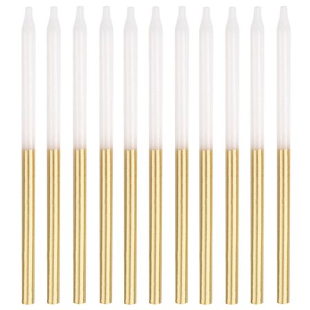 Kakkukynttilät Kultaiset/Valkoiset 12 kpl