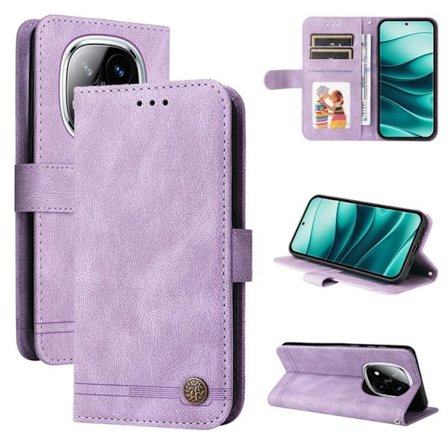 Redmi Note 14 Pro 5G / Note 14 Pro+ 5G - Skinnkänsla Livets Träd Metallknapp Läder Mobilfodral