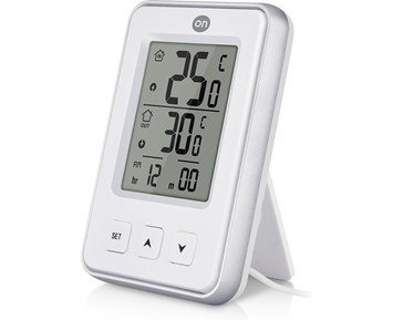ON-Thermometer 20-Innen- og utendørstermometer med klokke-Climatisation-Klima og varme