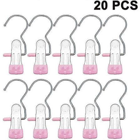 20 stk. Støvleophæng, Tøjkroge Hængende Tøjklemmer Rustfrit Stål Bøjleholder Klemmer til Strømper, Håndklæder, Undertøj, Hatte, Halstørklæder