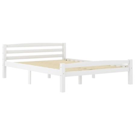Vidaxl Sängram Vit Massiv Furu 140x200 Cm Vit