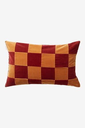 Jotex - Check Poszewka Dekoracyjna, 60x40 Cm Brązowy/czerwony - RUTH - Kup Poduszki iposzewki ozdobne firmy Jotex